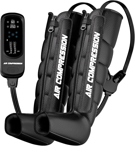 Air Compression Therapy System, Leg Massager for Pain and Circulation, Full Leg Recovery Boots Cordless Air Compression Boots, Fast Recovery Therapy for Athletes, M