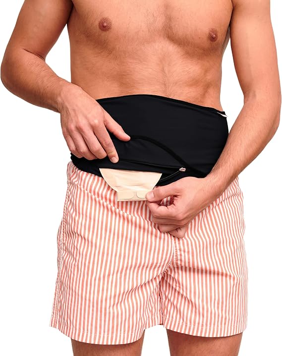 SIIL Ostomy Belt Black abdomen Colostomy, Ileostomy, Urostomy | Ostomy Bag Cover Swimming & Sports | Stoma Support Belt