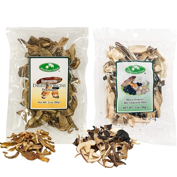 Mushroom House Dried Porcini & Wild Forest Blend Premium Mushrooms, 2 Oz