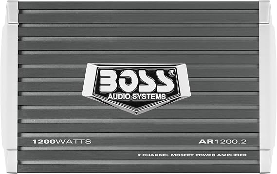 BOSS AUDIO AR1200.2 Armor 1200-Watt Full Range, Class A/B 2-8 Ohm Stable 2 Channel Amplifier with Remote Subwoofer Level Control by BOSS Audio