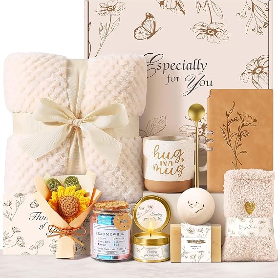 Get Well Soon Gifts for Women, Self Care Gift Basket with Bible Verse Jar, Thinking of You Encouragement Gifts Care Package for Women After Surgery Recovery Comfort Gift for Mom Friend