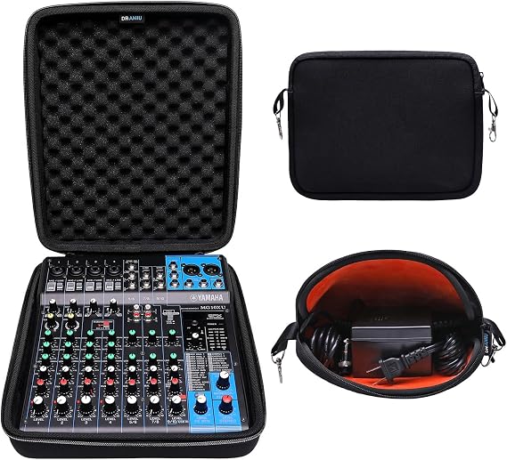 Hard Case Compatible with Yamaha MG10XU or MG10 10-Input Stereo Mixer with Small Storage Bag Black