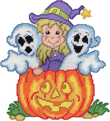 DESIGN WORKS Pumpkin Friends Plastic Canvas Wall Décor Kit