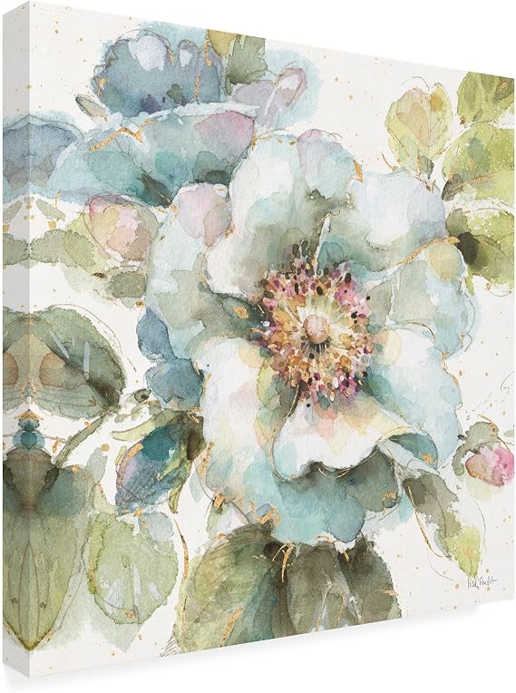 Wrapped Canvas Wall Art - Lisa Audit 'Country Bloom VII' Wall Art for Living Room, Bedroom, or Office Decor - 14x14