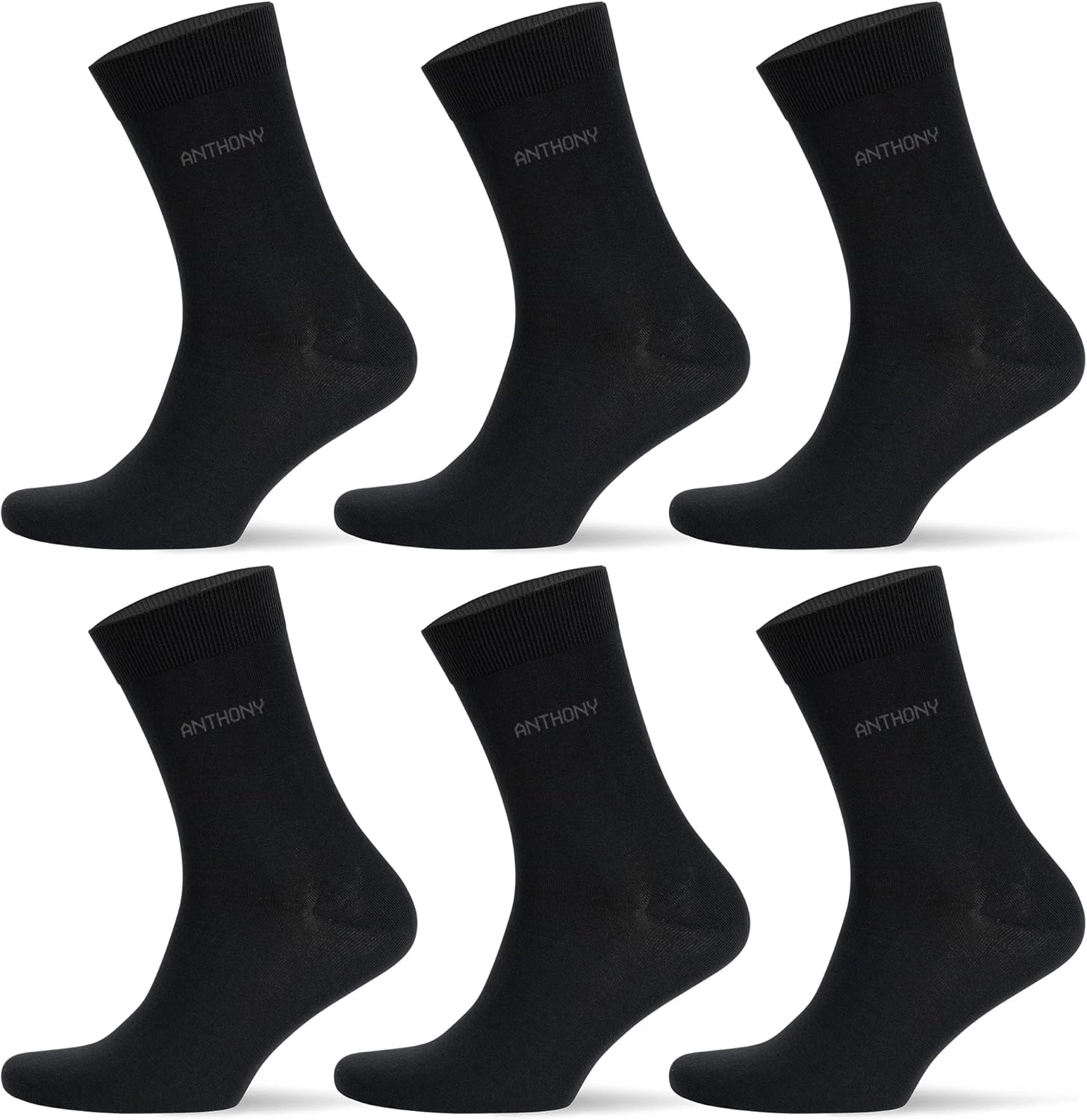 Anthony Jackson 6 Double Box BAMBOO Premium Classic Mens Socks