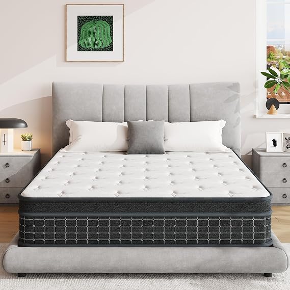 SupremeSleep Queen Mattress, 12 Inch Queen Size Mattresses in a Box, Individually Wrapped Pocket Coils for Isolate Motion,Pressure Relief, CertiPUR-US Certified, Support Comfort & Medium Firm