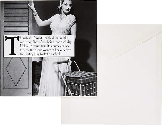 On the Ceiling, Funny Birthday Card For Her, Female Greetings Tartan Shopping Basket, Black & White