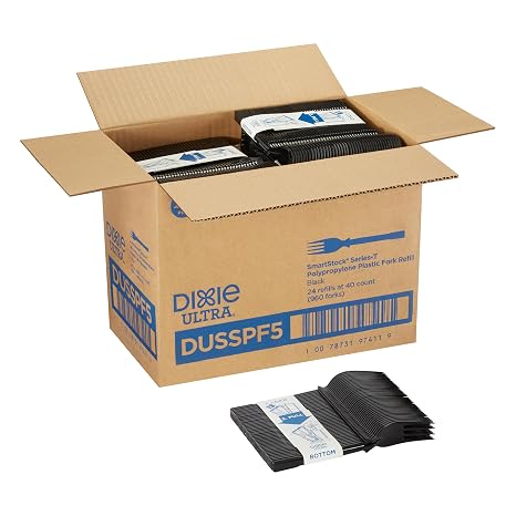 SmartStock Fork - Fork - 40 x Fork - Disposable - Black - 24 / Carton - 1 Each
