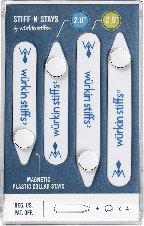 Wurkin Stiffs Plastic Magnetic Collar Stays As Seen on Shark Tank | Stiff-N-Stays Collar Inserts