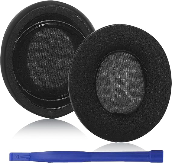 Aiivioll Mesh Fabric Ear Pads for Raycon Everyday/Fitness Black | Breathable mesh fabric for cool comfort, memory foam conforms to ears for superior isolation, restores original sound quality
