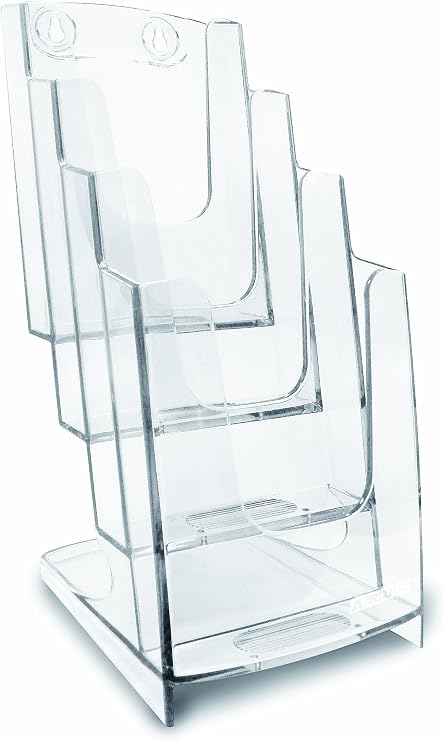 Arda 70A64 Portadepliant with 4 compartments, Format 1/3 of A4, 800 sheet capacity from 80gr, Transparent