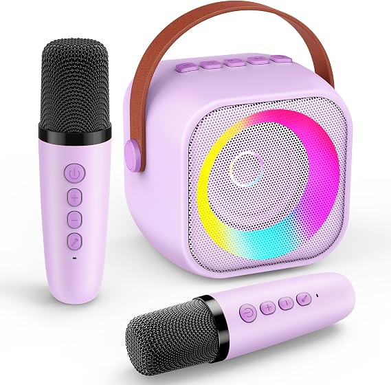 Karaoke Machine 2 Microphones, Toys for 3-12 Year Old Girls Birthday Gifts for Girls