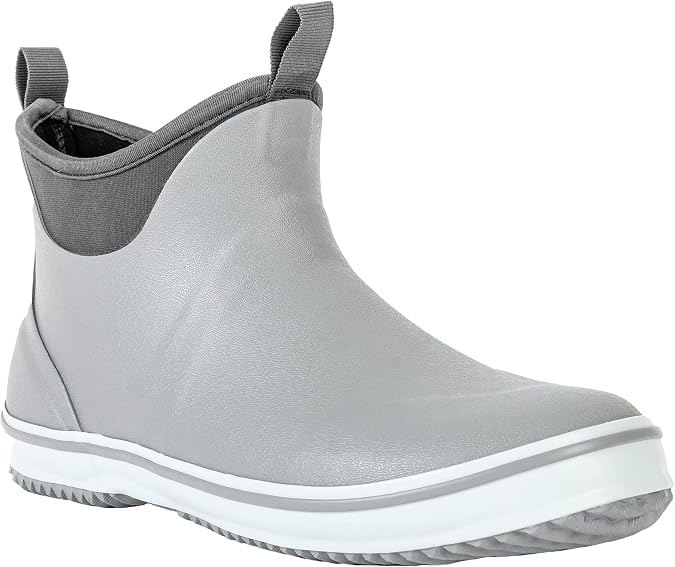 Ubon Deck Boots for Men Waterproof Rubber Ankle Rain Boots for Fishing