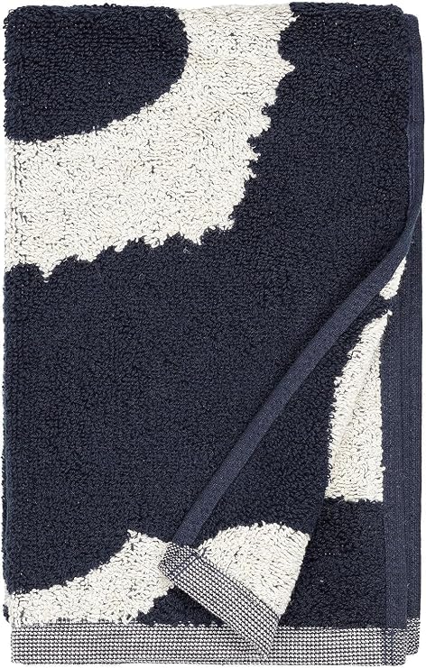 MARIMEKKO Unikko Terry Cotton Guest Towel (Blue) Floral Patterned Guest Towels 20 in x 12 in
