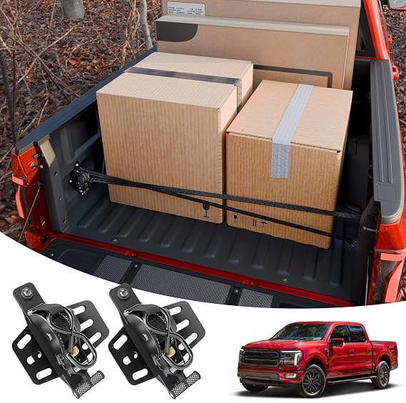 Retractable Ratchet Straps for 2009-2014 Ford F150 (2PCS) | Retracting Straps Auto Retract Securing Strap Tie Down System for 2013 F-150 Accessories