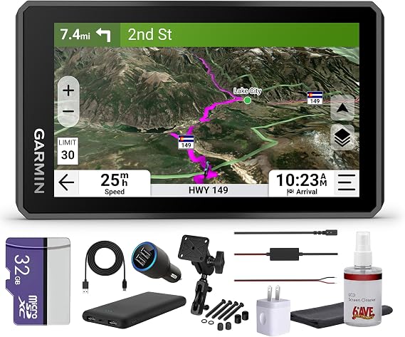 Garmin zumo XT3, 4.7 Rugged Motorcycle GPS, Lean Angles, Custom Route Planning, Adventurous Navigation, Group Rides Bundle with Accessories