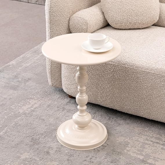 Simple Trending Small Side Table, Round Drink Table End Table White