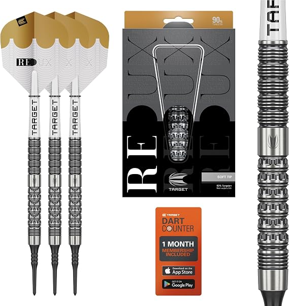 Target Darts Redux Soft Tip Dart Set (Barrel 10), 18G | 90% Tungsten Darts, Pro Ultra No.6 Flights, Pro Grip Tag Shafts, Pixel Tips | Professional Dart Sets