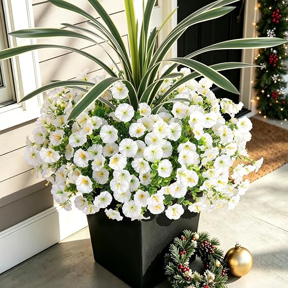INXUGAO Artificial Flowers for Outdoors Fake Plants UV Resistant Outside