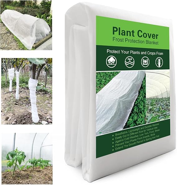Plant Covers Freeze Protection 10x20ft Frost Cloth for Winter Outdoor | Plants Frost Blankets for Outdoor Plants Frost Covers, Row Cover Garden Protects Raised Beds Vegetables from Frost & Sun Heat