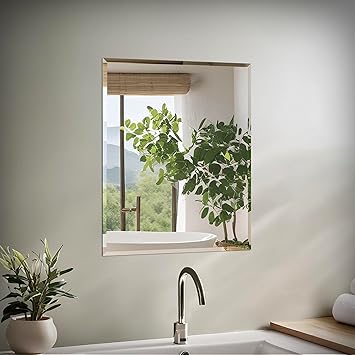 Gatco 1803 Flush Mount Frameless Rectangle Mirror, 24 H