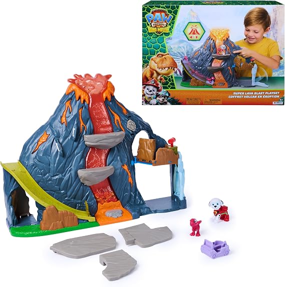 PAW Patrol The Dino Movie Super Lava Blast Volcano Playset with 2 Figures