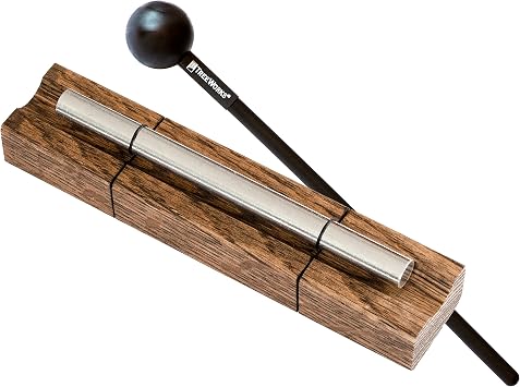 Energy Chime with Mallet for Meditation, Sound Healing or Yoga, 1 Note MADE IN U.S.A. Long Resonance with Brilliant Tone, Solid Tennessee Hardwood