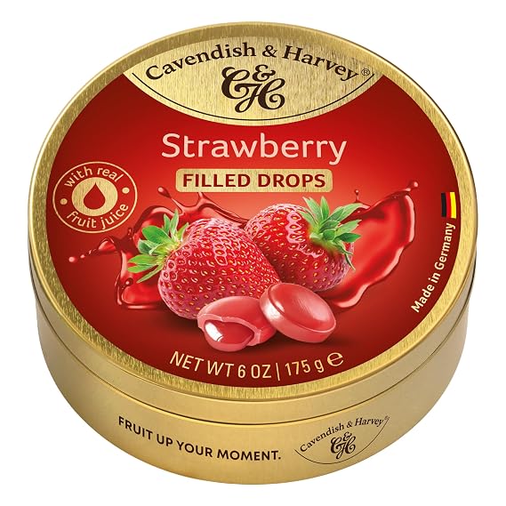 Cavendish & Harvey | Strawberry Filled Candy Drops | 6 Ounce - 1 Pack