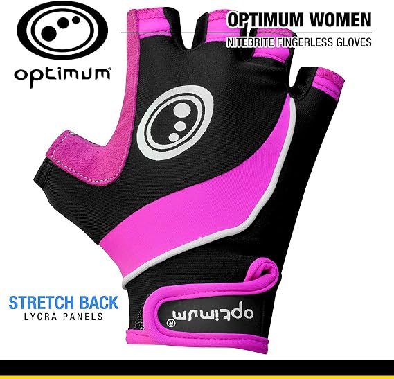 Optimum NITEBRITE Ladies Half Finger Gloves (Small)