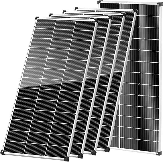 1000W Solar Panels 5PCS 200 Watt Solar Panel 12V N Type 18BB Solar Panel 25% Cell Efficiency A+ Grade PV Module with IP68 Waterproof 200w Solar Panels for Off Grid RV Boat Rooftop Camper