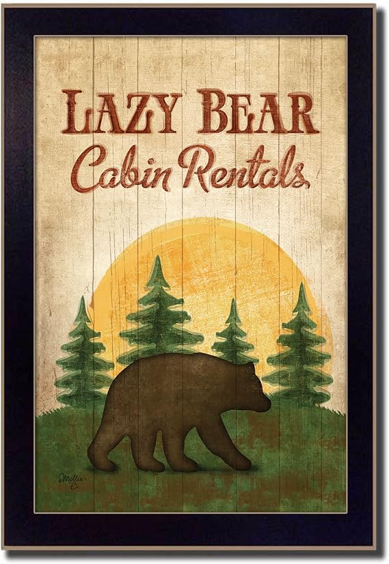 Lazy Bear 1 Black Framed Print Wall Art
