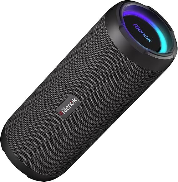 RIENOK Bluetooth Speaker 40W Wireless Speaker Portable Dual Pairing HD Stereo Sound IPX7 Waterproof Bluetooth 5.0 Outdoor Sport Speaker
