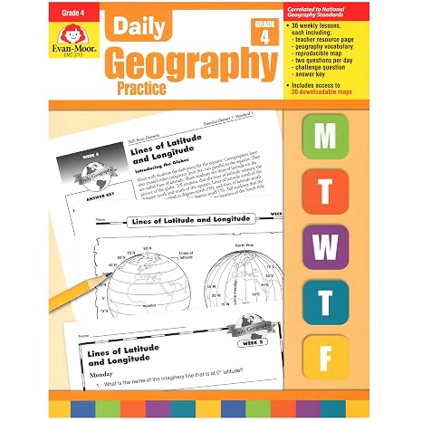 Evan-Moor EMC3713-A1 Daily Geography Practice Book, Grade 4