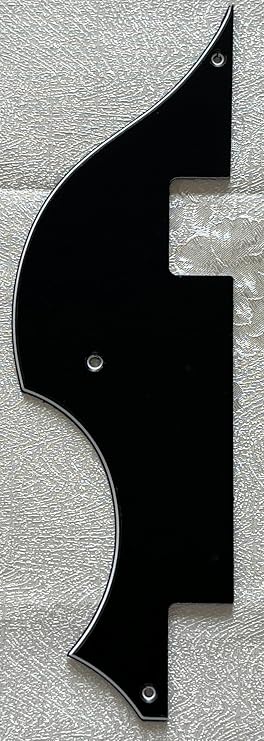 Pick Guard For Compatible Hofner Bass Lefthand Style Guitar Pickguard Scratch Plate (3-Ply Black)