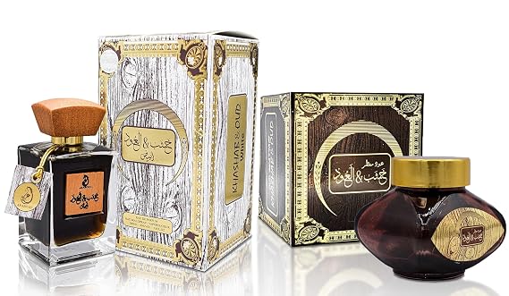 ARABIYAT Khashab & Oud Eau De Parfum White And Oud Wood Incense Set - Unisex Fragrance with Amber & Cedar Notes, Long-Lasting Agarwood Incense for Meditation and Relaxation