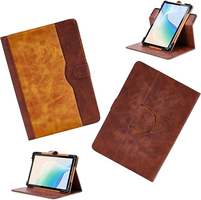 Case for Ikall N12 Wi-Fi  4g Tablet Case 360 Degree Rotation Multi-Viewing Angels PU Leather Stand Folio Cover Brown