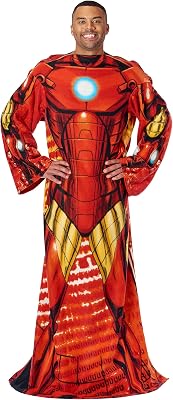 Northwest Iron Man Full Body Player Comfy Throw Blanket with Sleeves, 48 x 71, Being Iron Man