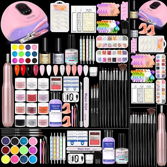 Acrylic Nail Kit Starter Set Electric Nail Drill Nail Lamp Nail Art Tools Manicure Supplies for Beginners with Everything (MT20-29)