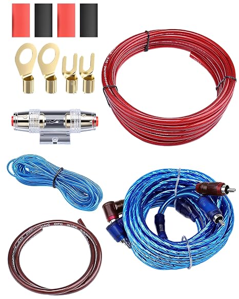 IZTOSS 10 Gauge amp Wiring kit, 1500W Car Audio Subwoofer Amplifier Installation Kit AMP Wiring Fuse Holder Wire Cable Kit