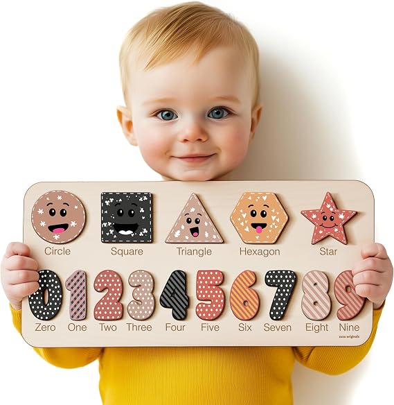 Zuzu Puzzle Wooden Puzzle for Toddler, Boy and Girl, Personalized Montessori Toy Puzzle, 12 Month Toy, Gifts for 0 1 2 3 Years Old, Baby Gifts, Toddler Gift, Kid Gift, 3 6 9 12 24 36 Months