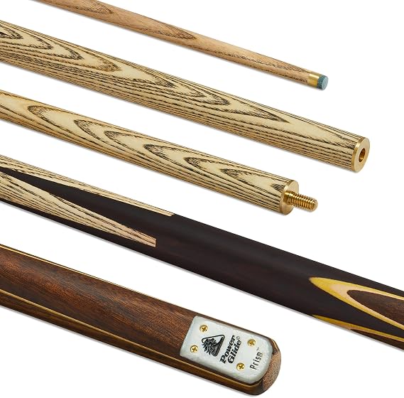 POWERGLIDE Prism Ash Snooker Cue 2-Piece 9.5mm Leather Tip