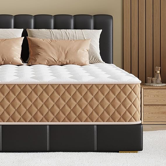 Double Mattresses, 4FT6 Double Bed Mattress, 7-Zone Pocket Sprung, Memory Foam Mattress with Soft Knitted Fabric, Medium Firm, Motion Isolation