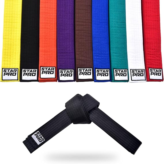 Starpro Martial Arts Training Belt for Karate Judo BJJ Taekwondo - Durable Cotton Polyester Blend for Kids & Adults - Vibrant Colors