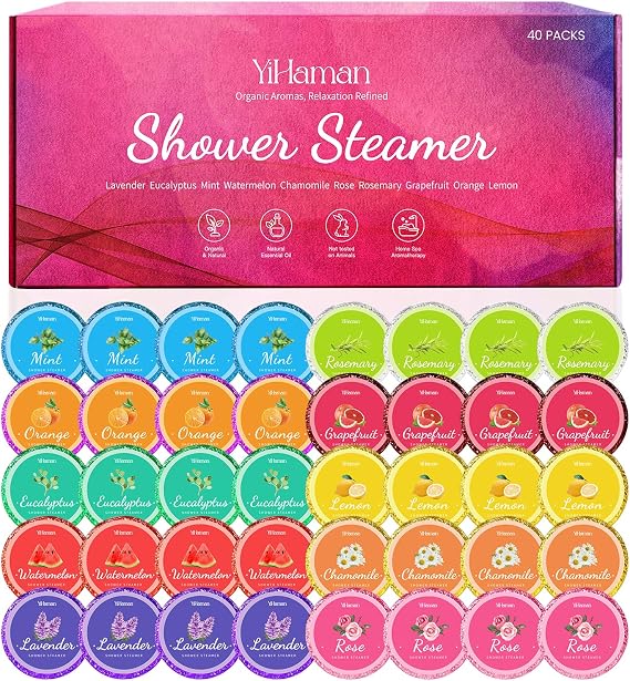 40PCS Shower Steamers Aromatherapy for Women or Men, 10 Scents Shower Bombs
