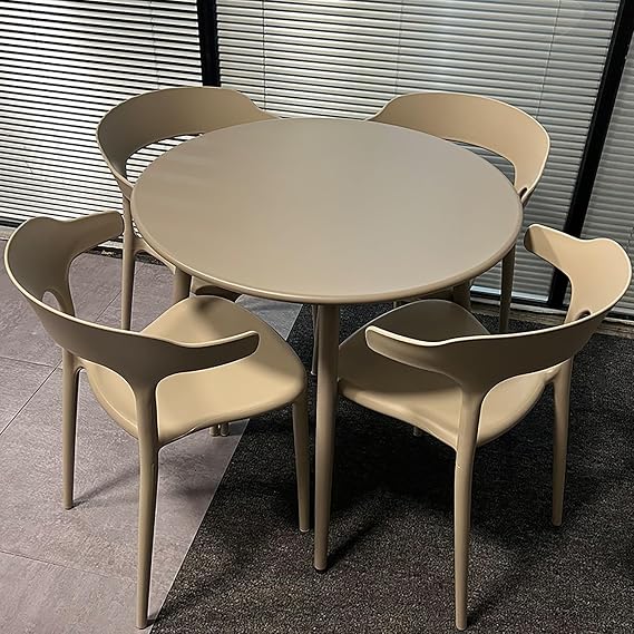 Table and Chair Set, Office Reception Room Club Table, Reception Negotiation Table, Round Coffee Table Set, Suitable for Lounge, Living Room, Kitchen(Coffee,80*80*72cm/31.5*31.5*28.3in)