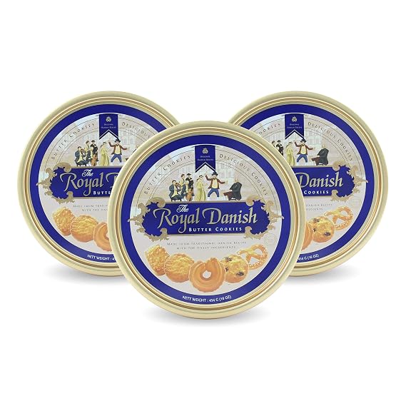 Royal Danish Premium Butter Cookies- Festive Tin (16 oz)