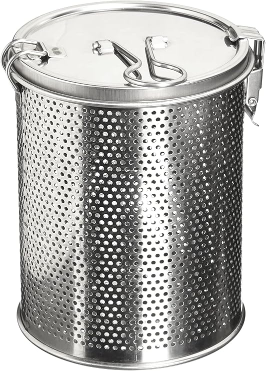 Commercial Grade D 3.9" X H 5.3" Genuine Stainless Steel 18/8 Perforated Strainer - One Touch Lock System - Restaurant & Home Use