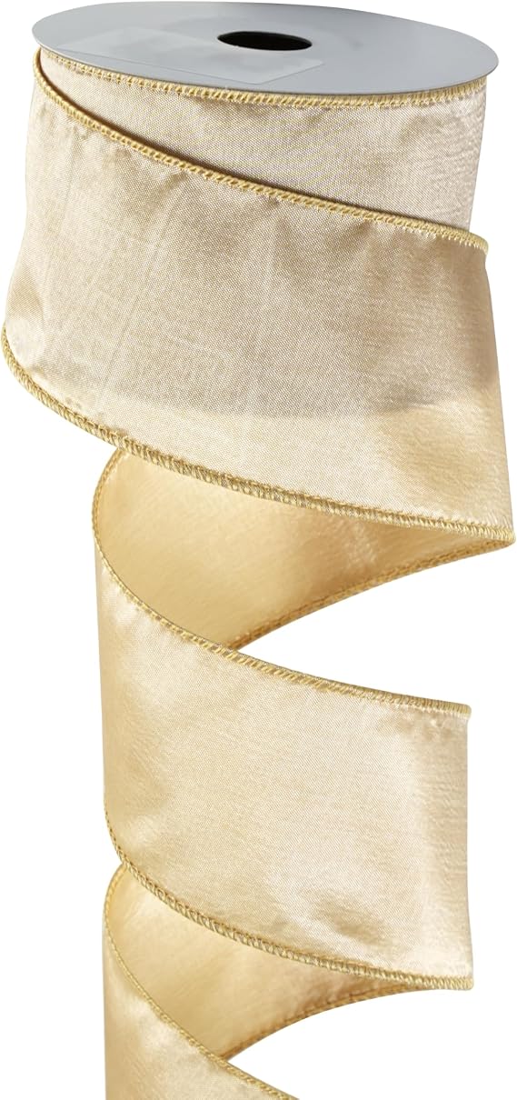 Champagne Wired Ribbon 2.5" x 10 Yard