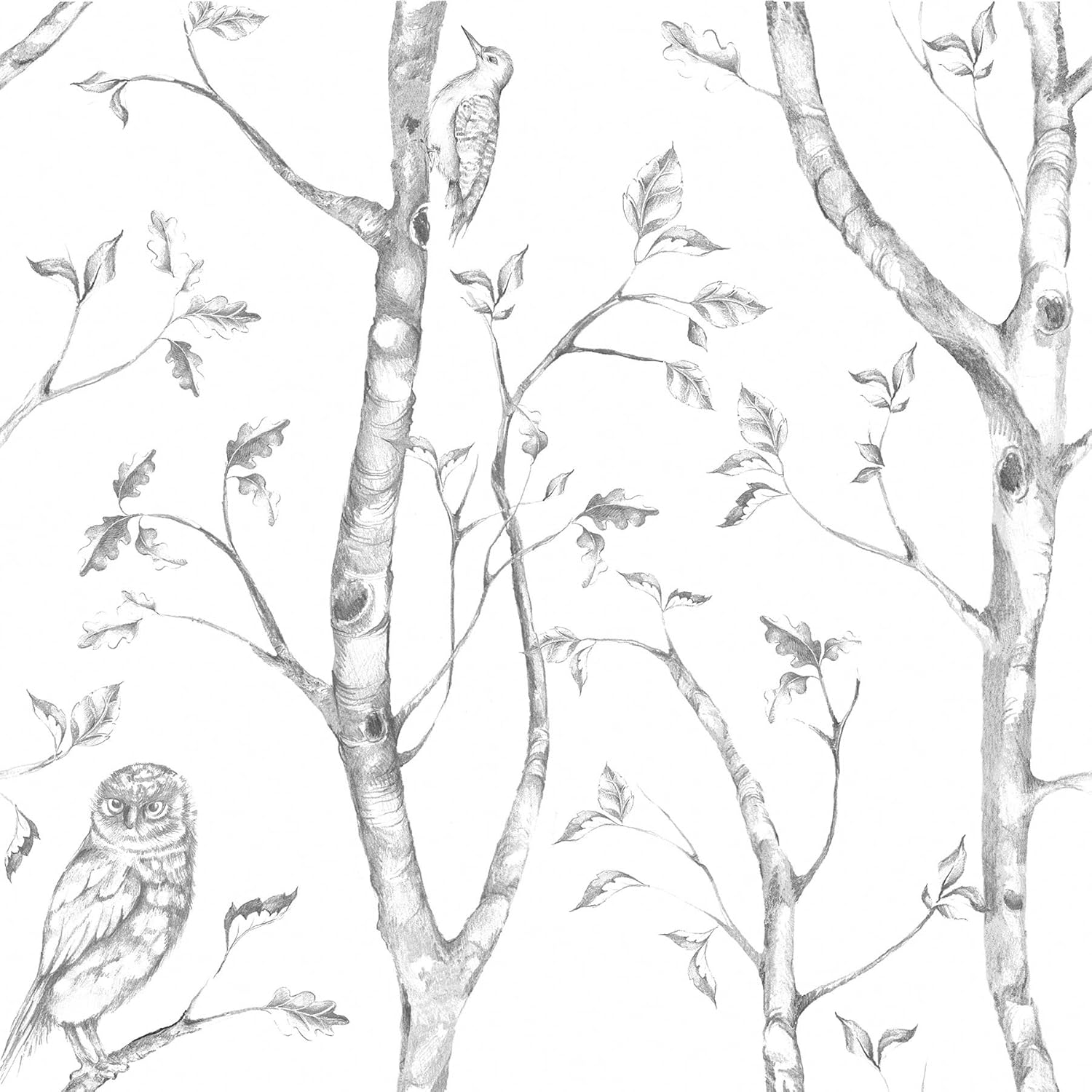 nuwallpaper Grey Woods peel off and remove wallpaper