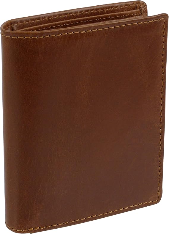 Woodbridge Leather Mens Compact Coin/Card Wallet - Brown